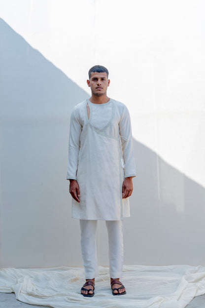 Mirjai - Off-White Embroidered Kurta Set-0