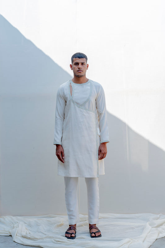 Mirjai - Off-White Embroidered Kurta Set-0