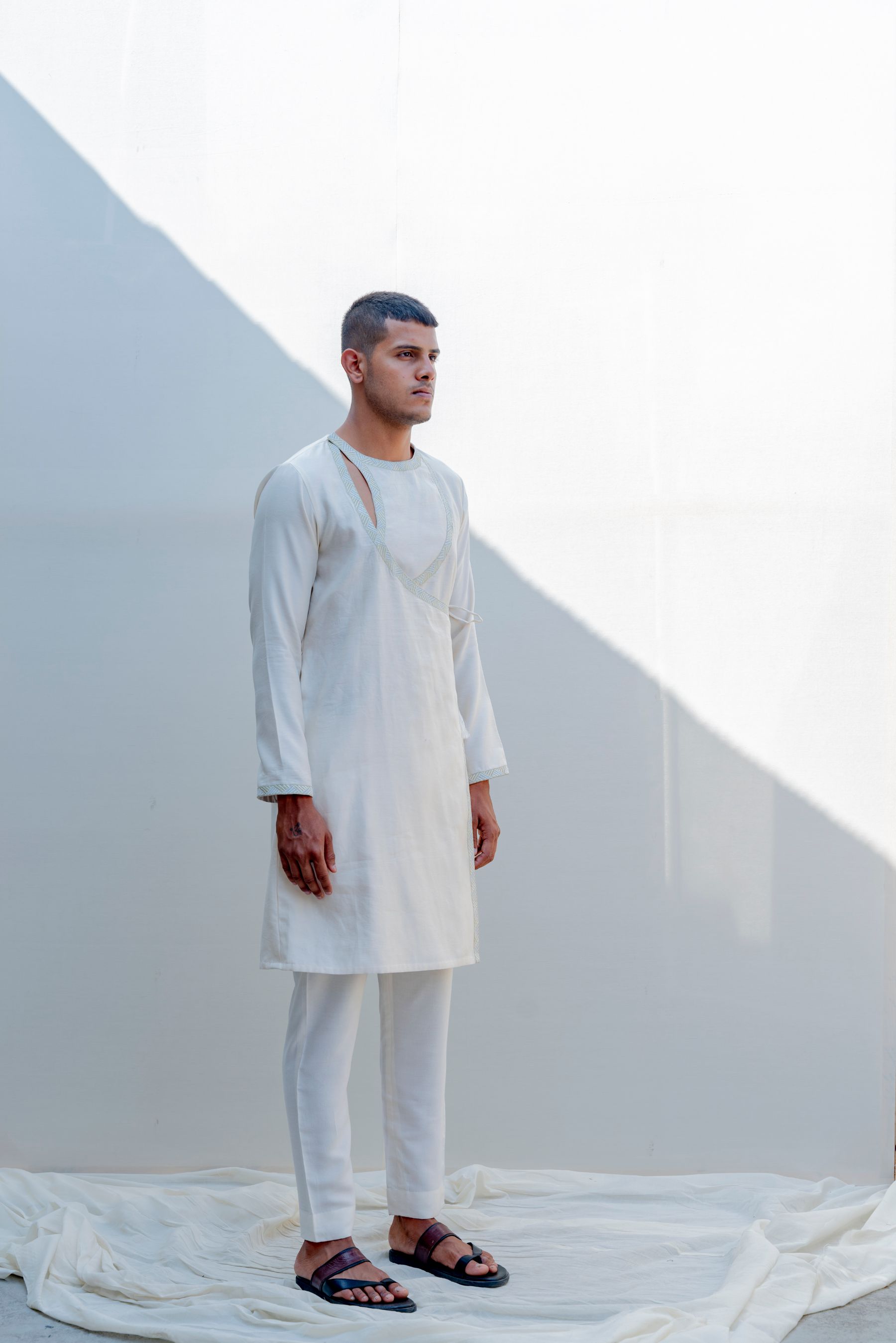 Mirjai - Off-White Embroidered Kurta Set-1