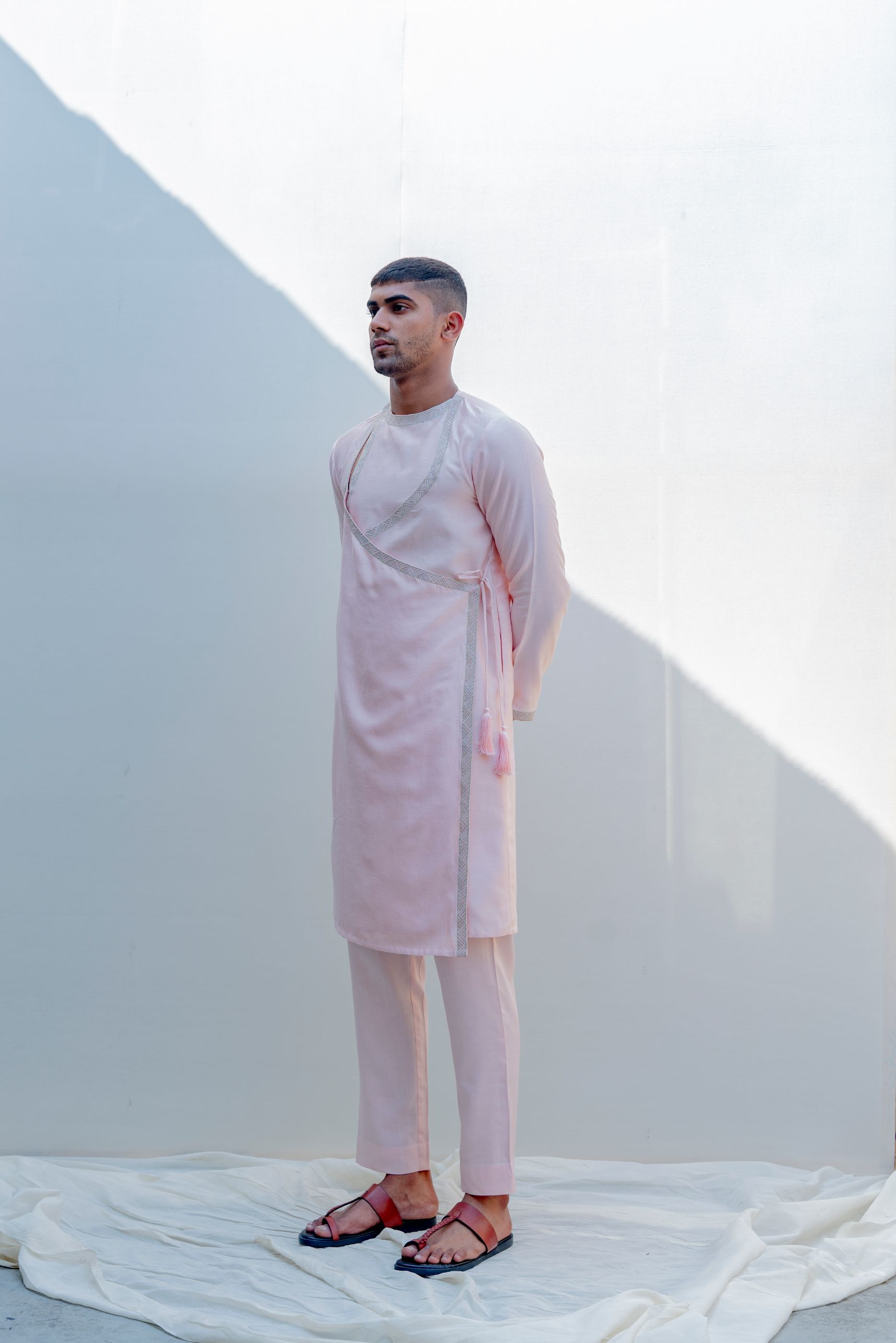 Mirjai- Peach Angrakha Kurta with Pant Set-1