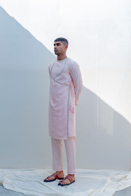 Mirjai- Peach Angrakha Kurta with Pant Set-1