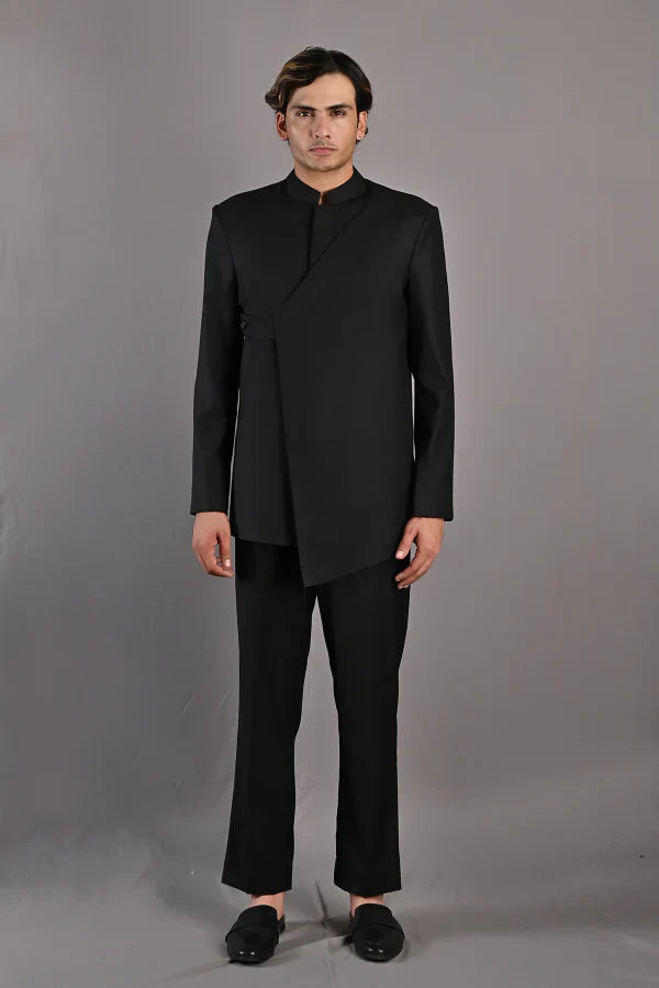 Crisanto - Black Bandhgala Set-1