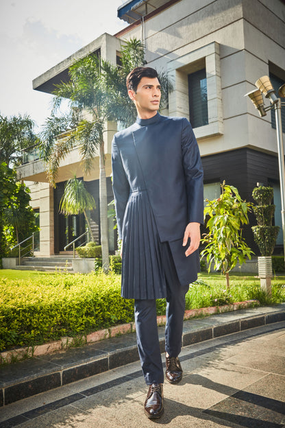 Stygian- Navy Blue Indo-western Set-0