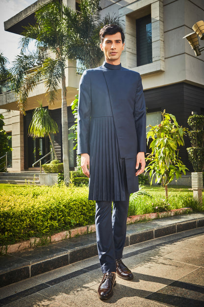 Stygian- Navy Blue Indo-western Set-2