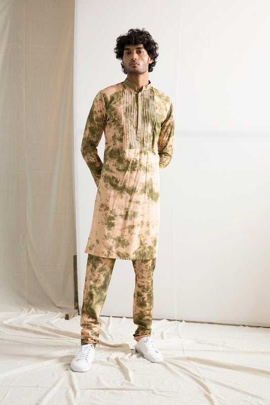 Kale - Tie & Dye Long Kurta with churidar Pant Set-0