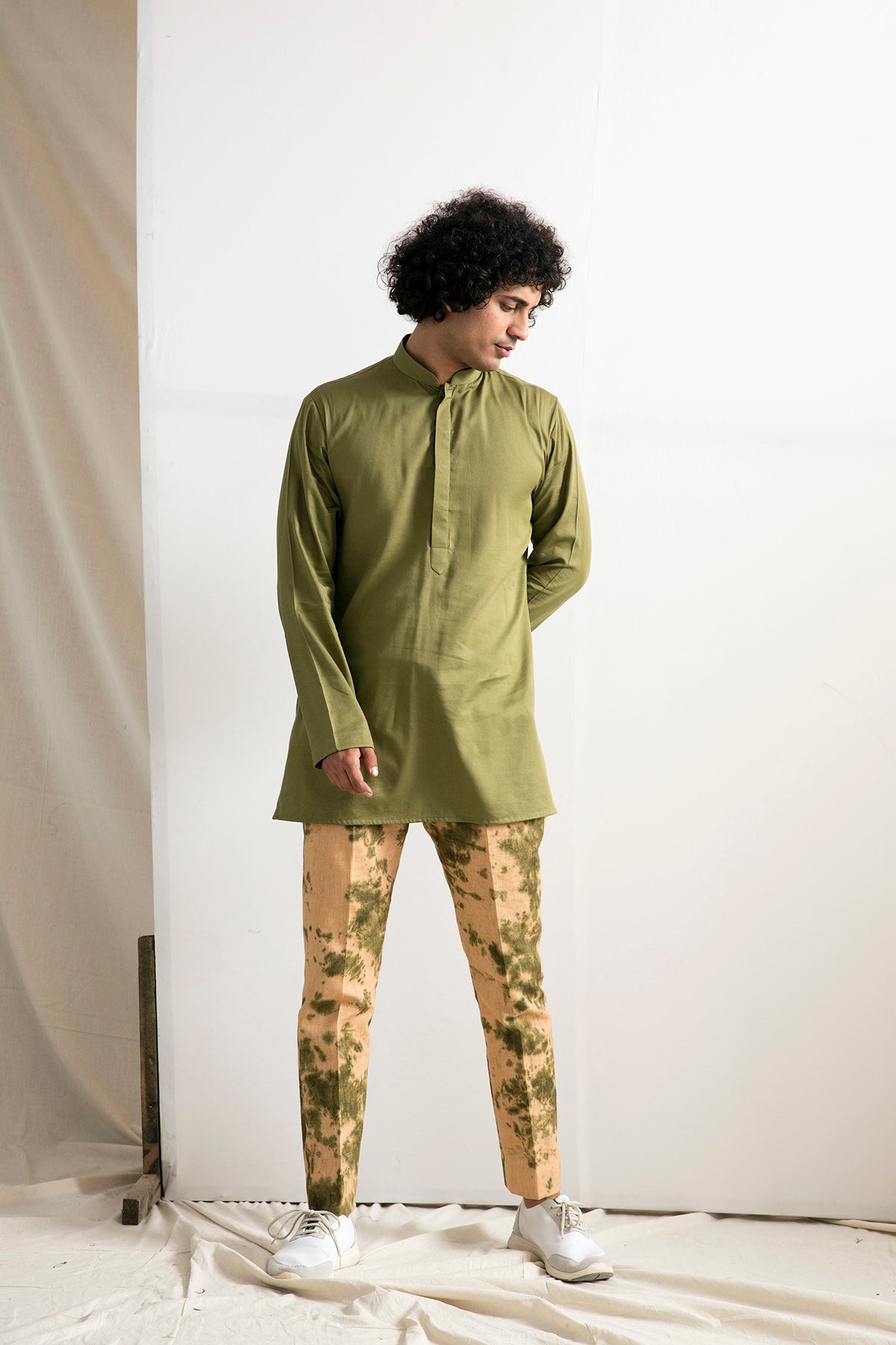 Elgin - Tie & Dye Jacket with Green Kurta Set-3