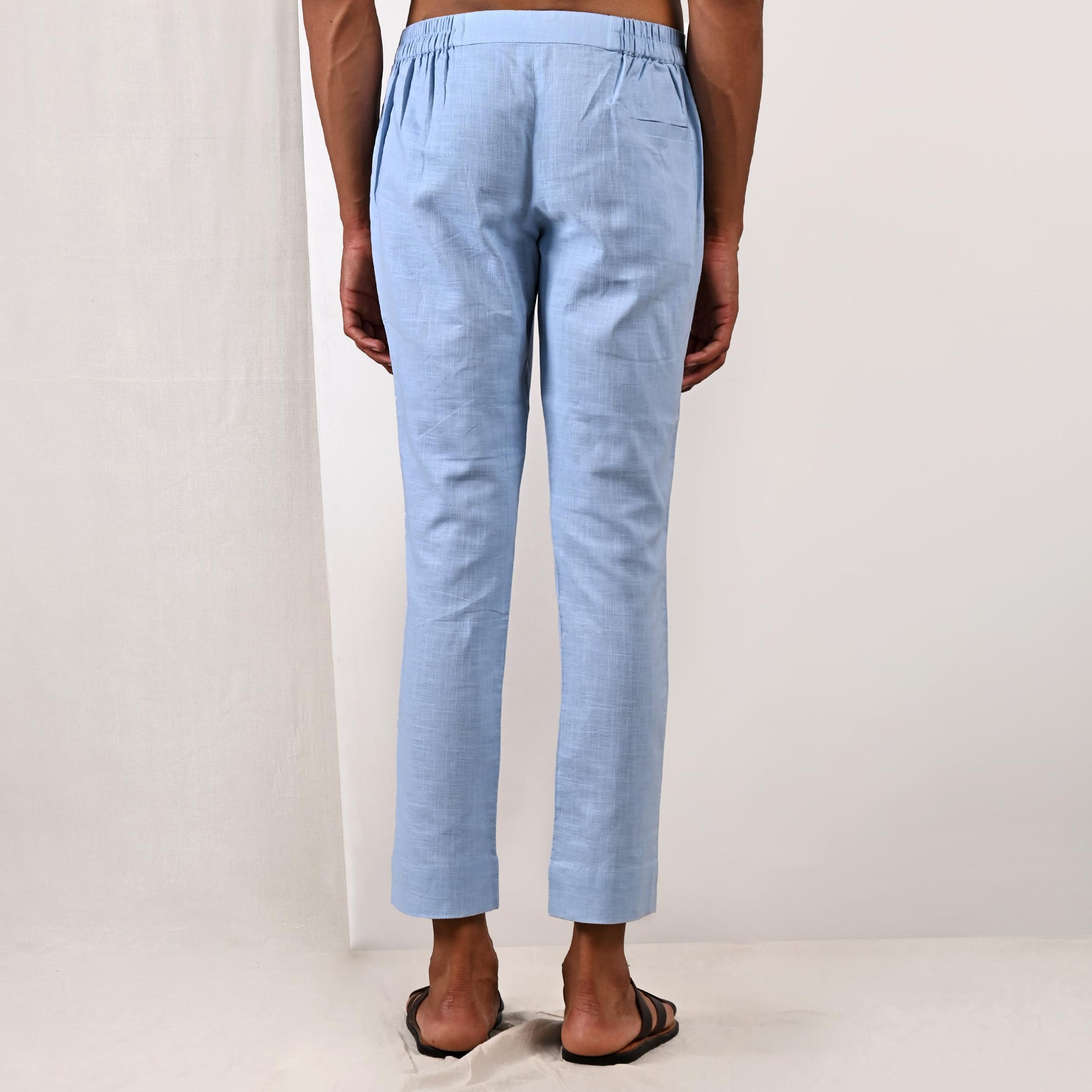 Light Blue Cotton X Linen Pant-1