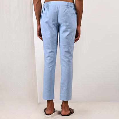 Light Blue Cotton X Linen Pant-1