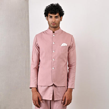 Arnold - Mauve Nehru Jacket with Kurta Set-2