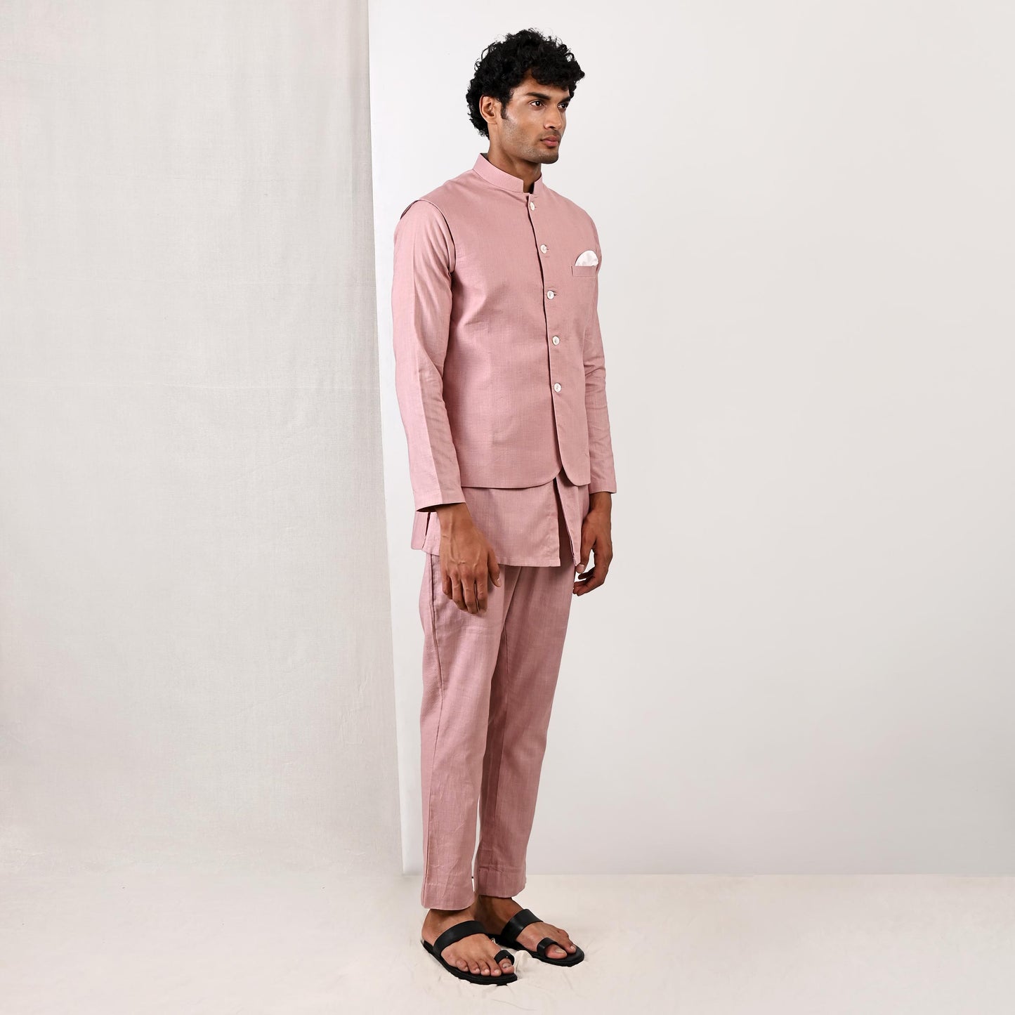 Arnold - Mauve Nehru Jacket with Kurta Set-3