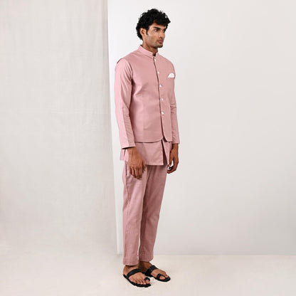 Arnold - Mauve Nehru Jacket with Kurta Set-3