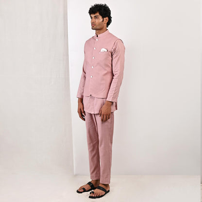 Arnold - Mauve Nehru Jacket with Kurta Set-4