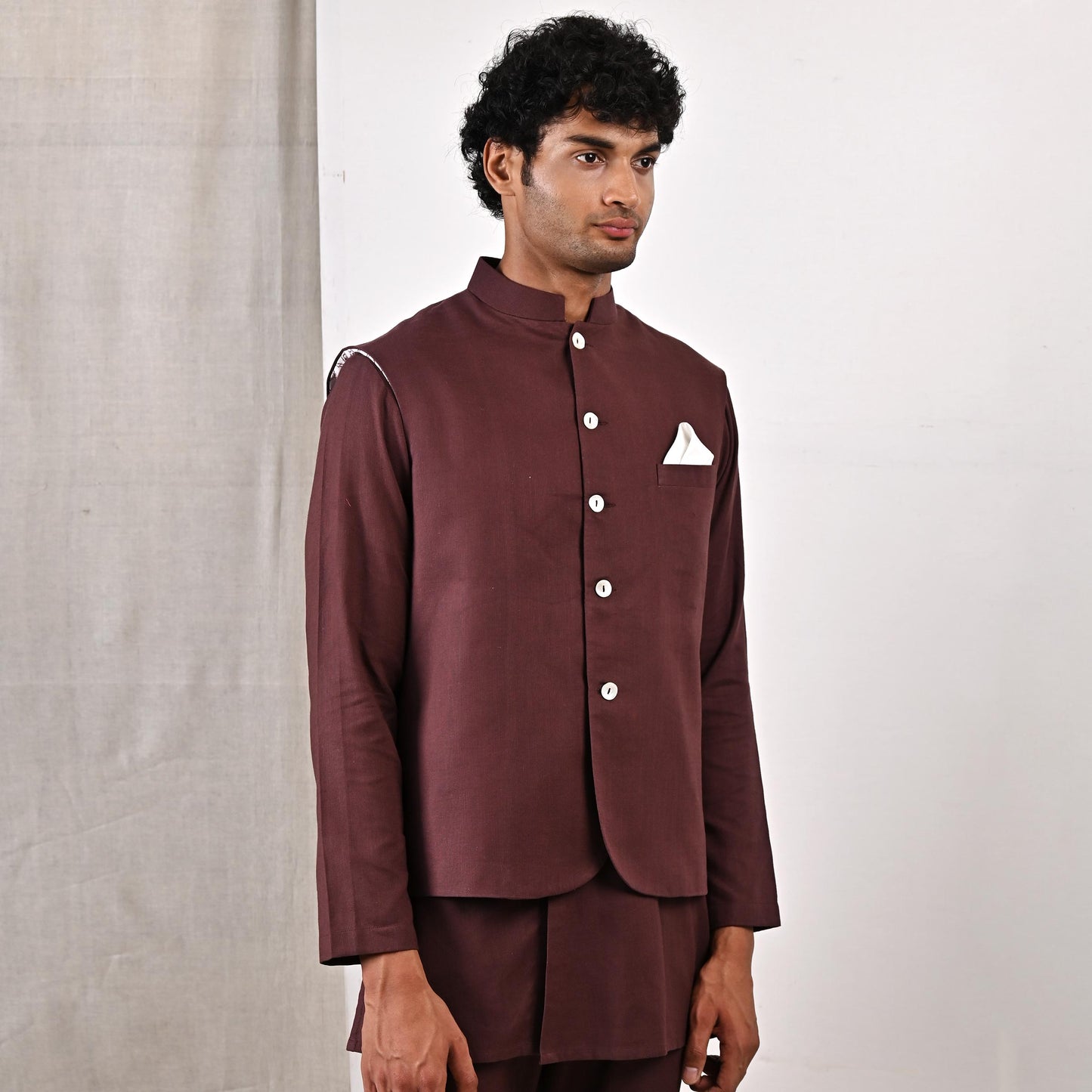 Bleiz Nehru Jacket with Asymmetrical Kurta Set-3