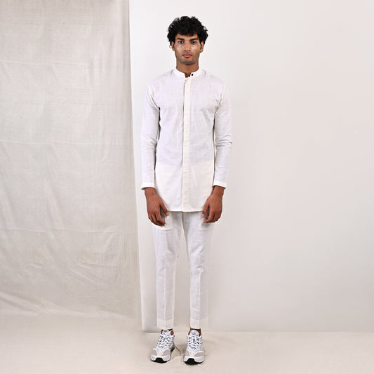 Oshea - Off White Short Kurta Set-0