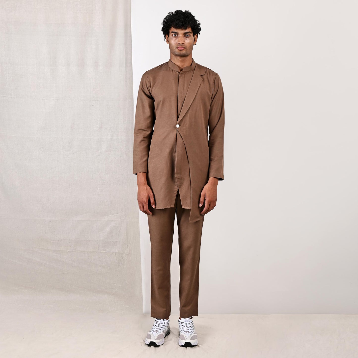 Arthur - Light Brown Short Kurta Set-0