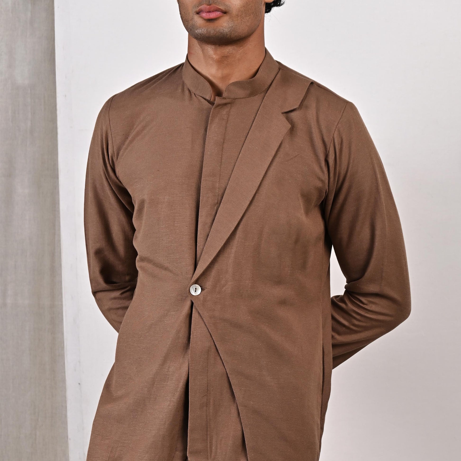 Arthur - Light Brown Short Kurta Set-1