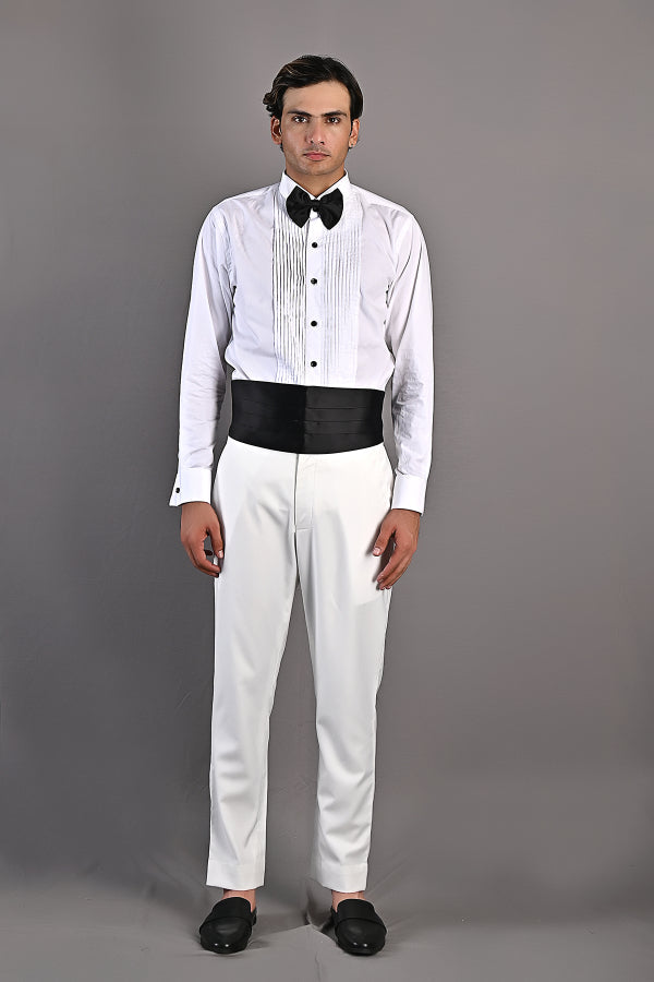 Hadrian - Off White Abstract Embroidered Tuxedo Set-3