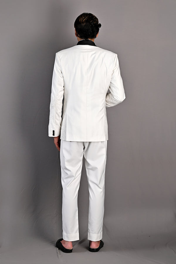 Hadrian - Off White Abstract Embroidered Tuxedo Set-4