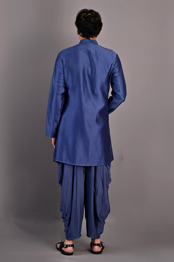 Jacinto - Blue Abstract Embroidered Kurta & Salwar Set-4