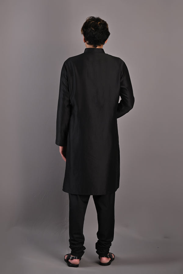 Lupine - Black Abstract Embroidered Kurta Set-3