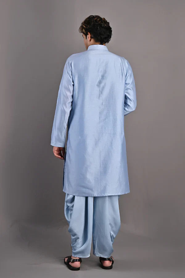 Mazus - Light Blue Embroidered Kurta Set-2