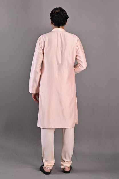 Myles - Peach Abstract Embroidered Kurta Set-3