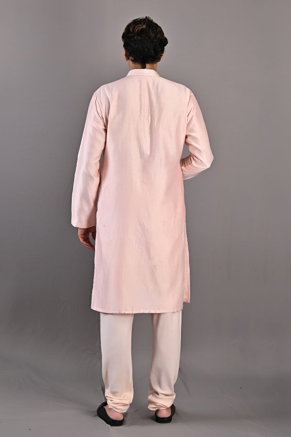 MYLES - PEACH ABSTRACT EMBROIDERED KURTA SET-3