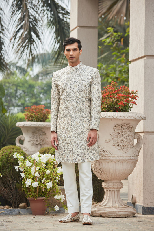 Laska Achkan Jacket With Kurta Set-0