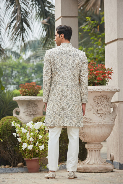 Laska Achkan Jacket With Kurta Set-4