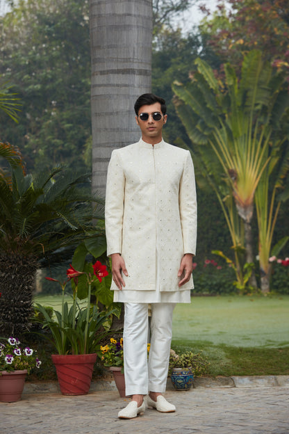 Ahim Achkan Jacket With Kurta Set-0