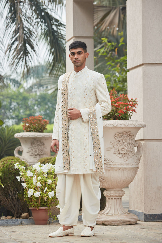 Rudra Sherwani Jacket Set with Stole-0