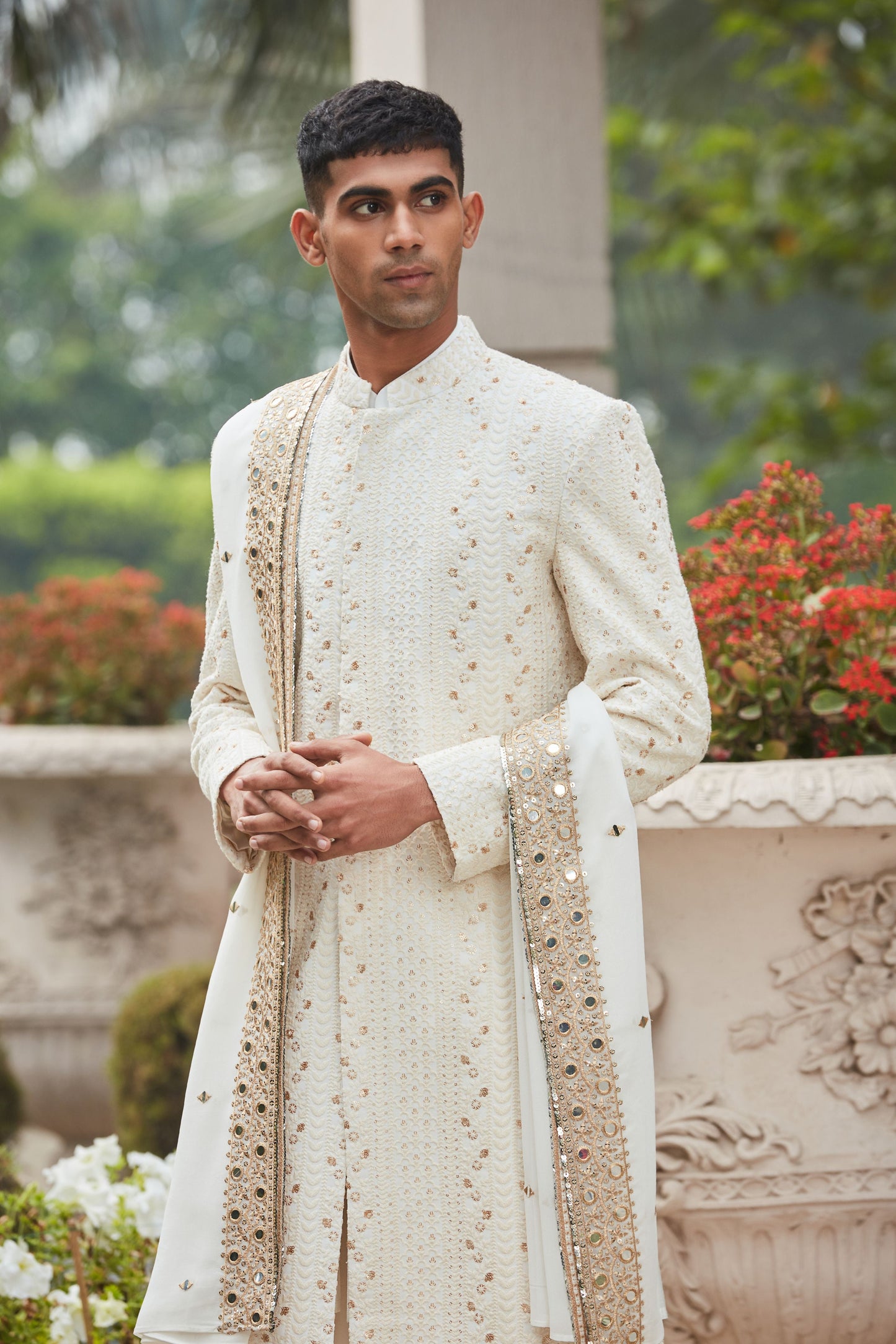 Rudra Sherwani Jacket Set with Stole-1