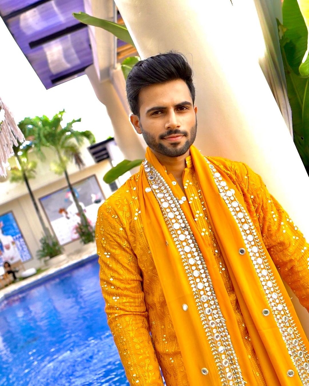 Tarun Molri in our Dhruva - Mustard Chikankari Kurta Set-1