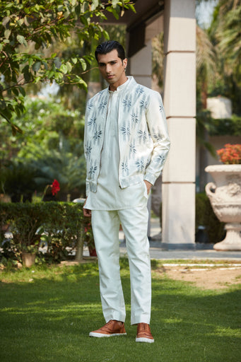 Zaire Bomber Jacket With Kurta Set-0