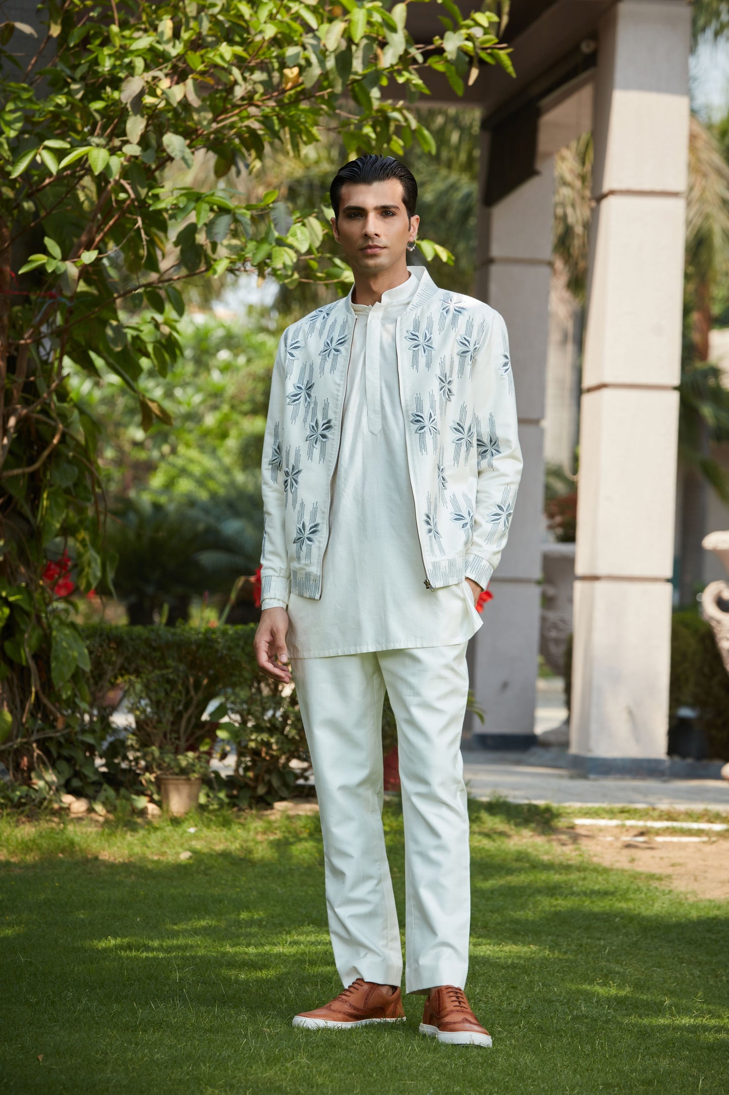 Zaire Bomber Jacket With Kurta Set-1