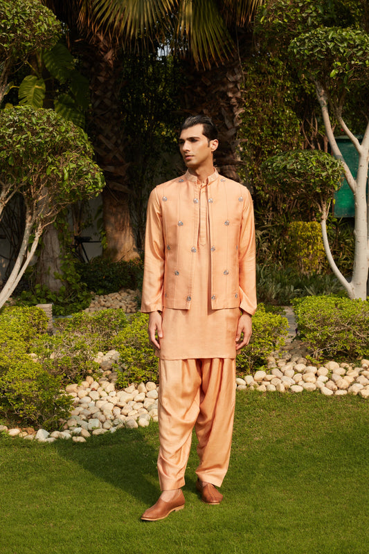 Adeem Nehru Jacket with Kurta & Salwar Set-0