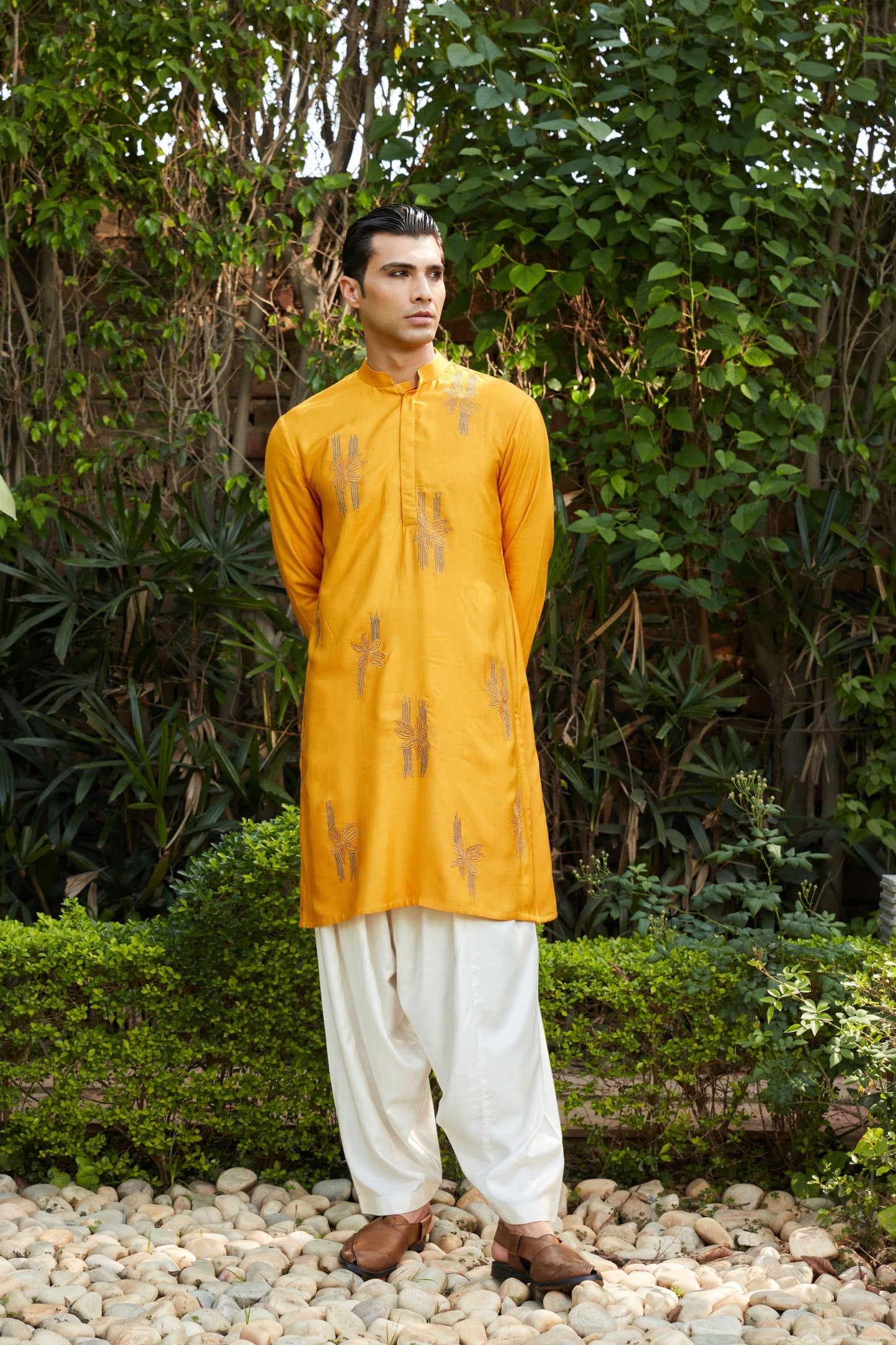 Dayim Kurta with Off White Salwar Set-0