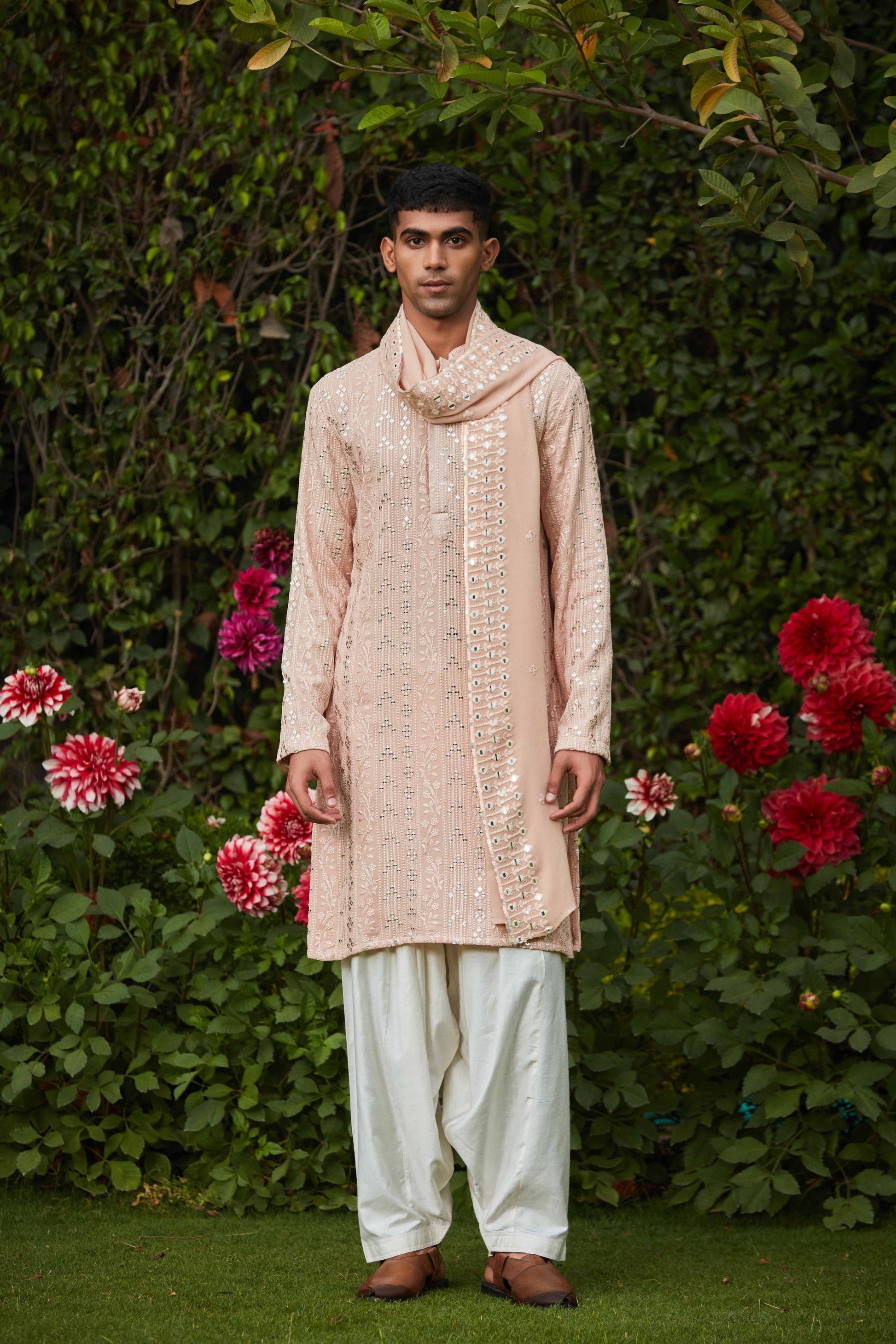 Ankush Bahuguna in our MAHIRA - ROSE GOLD CHIKANKARI KURTA SET-3