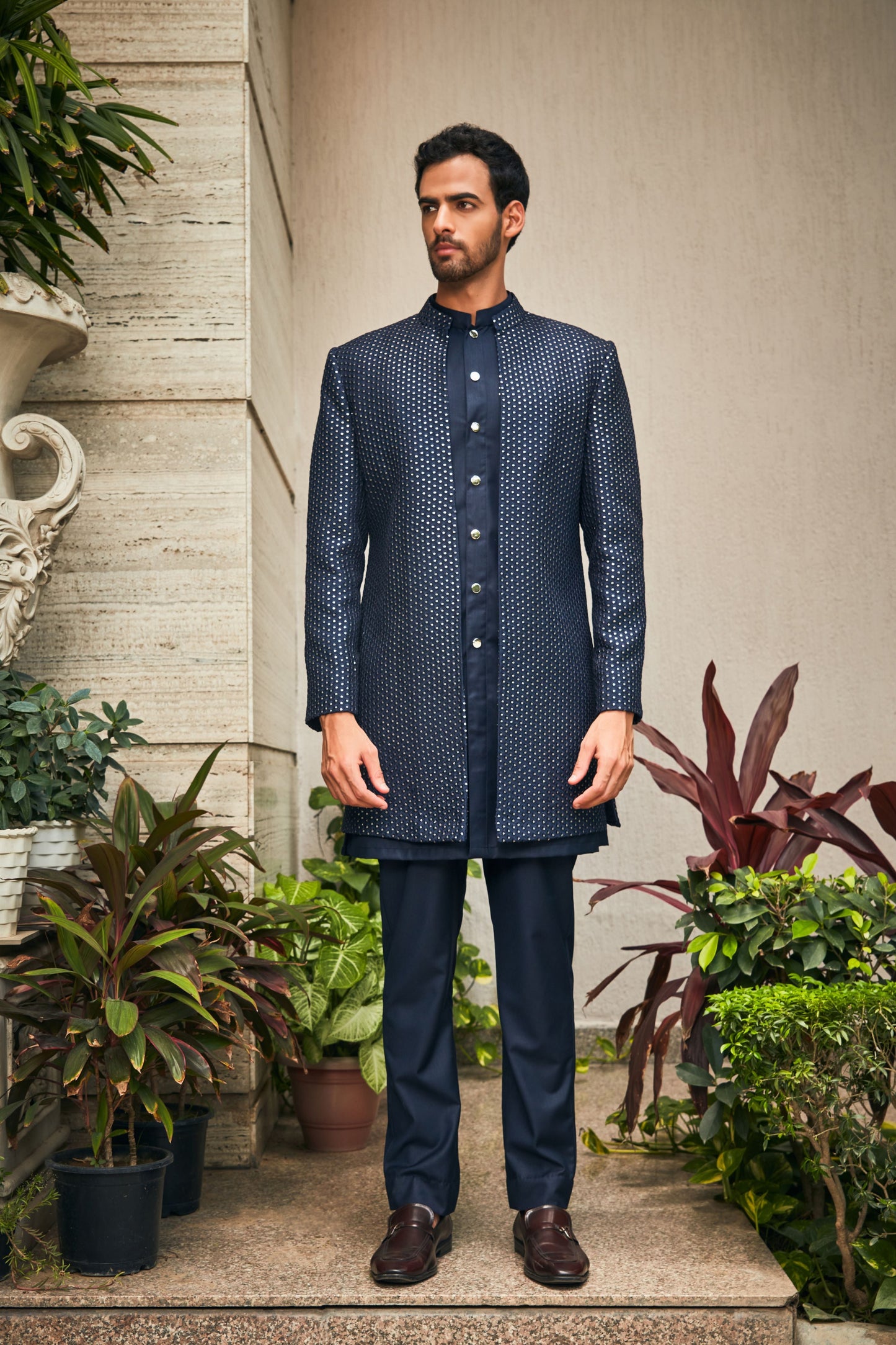 Aagney Open Jacket with Kurta Set-0