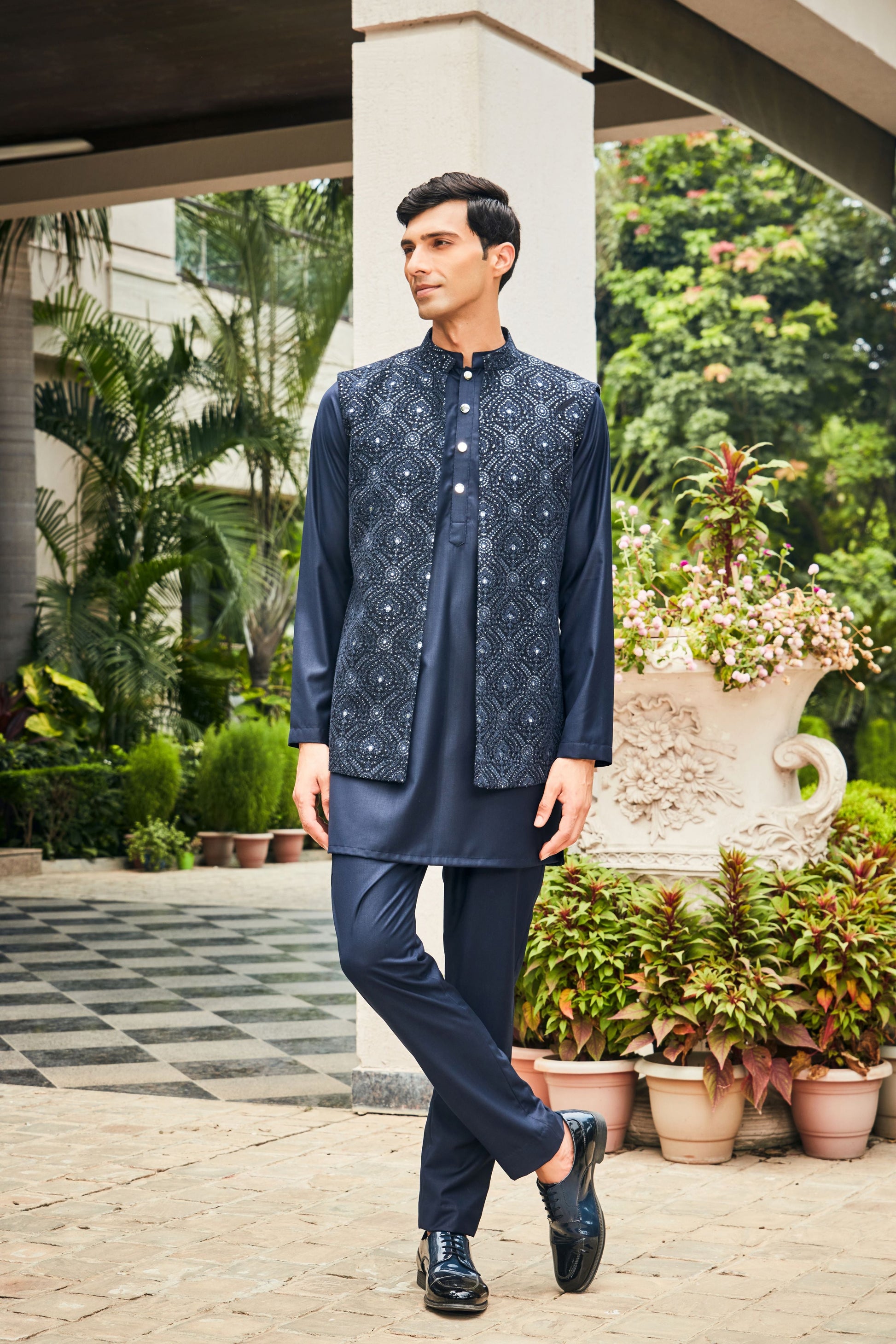 Ahi Open Nehru Jacket Set-2