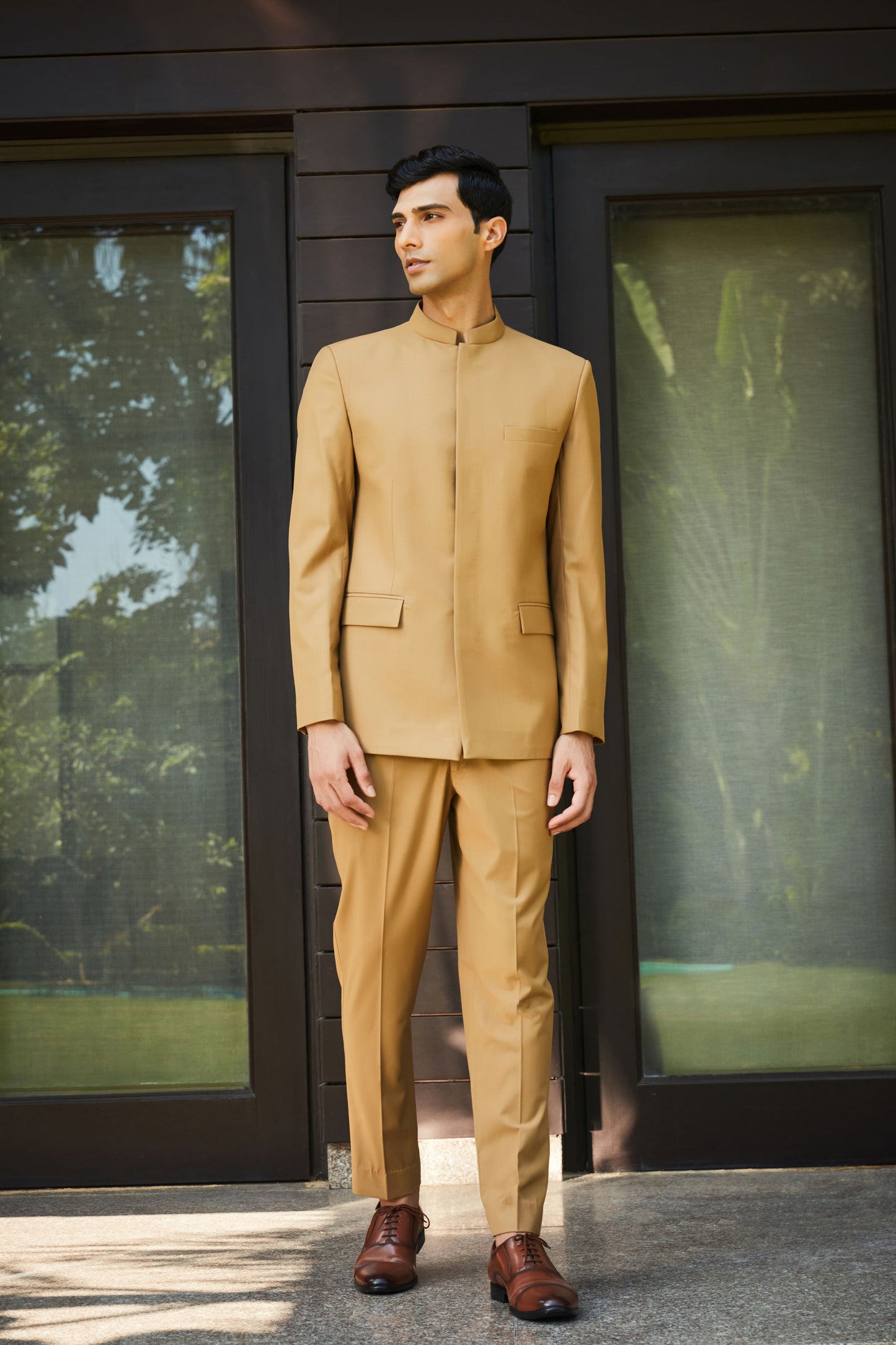 Russel- Beige Bandhgala set-2