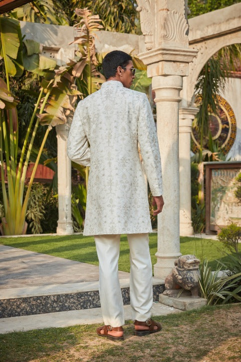 Ryan- Off White Chikankari Sherwani Set-3