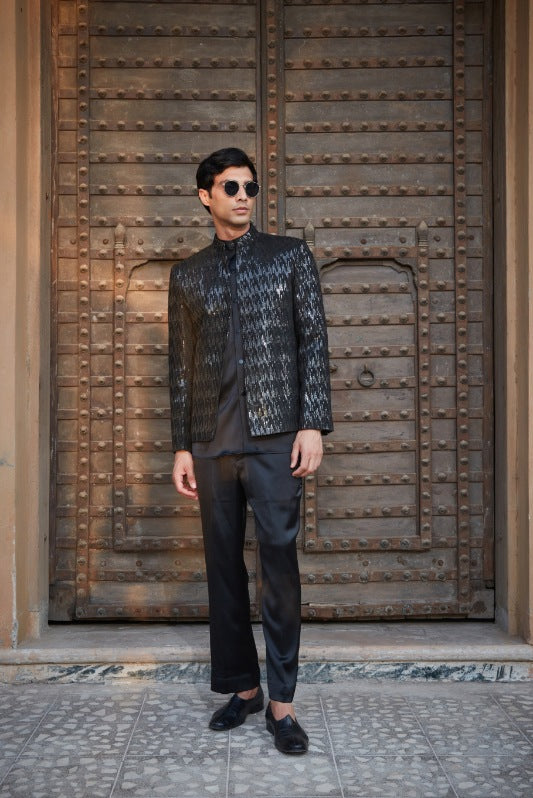 Keith- Black Chikankari Indo Western Set-3