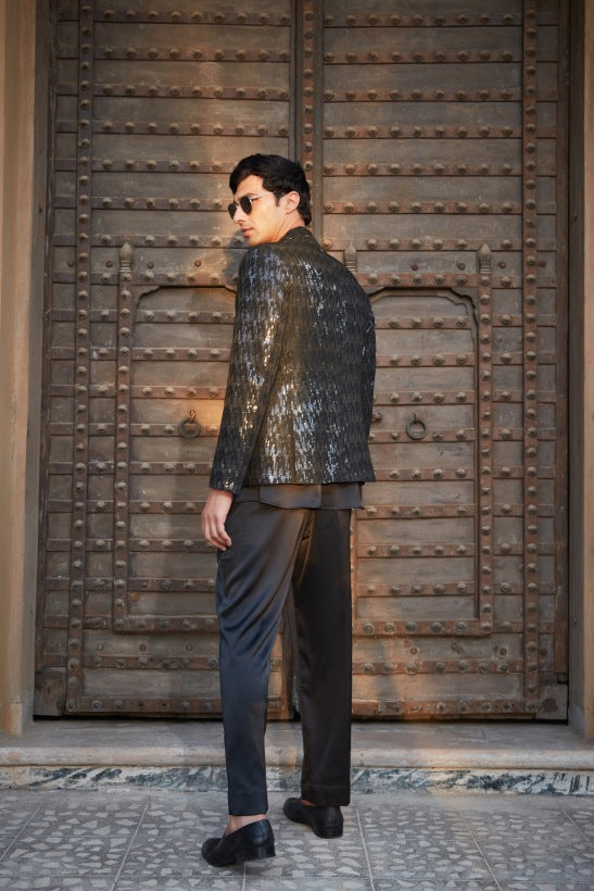 Keith- Black Chikankari Indo Western Set-1