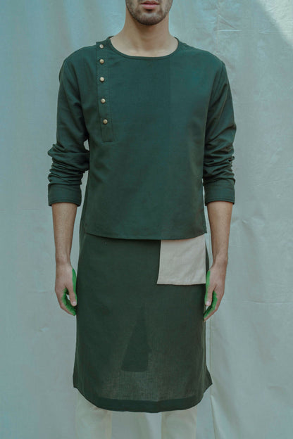 Cotton X Linen Surprise Panel Kurta-2