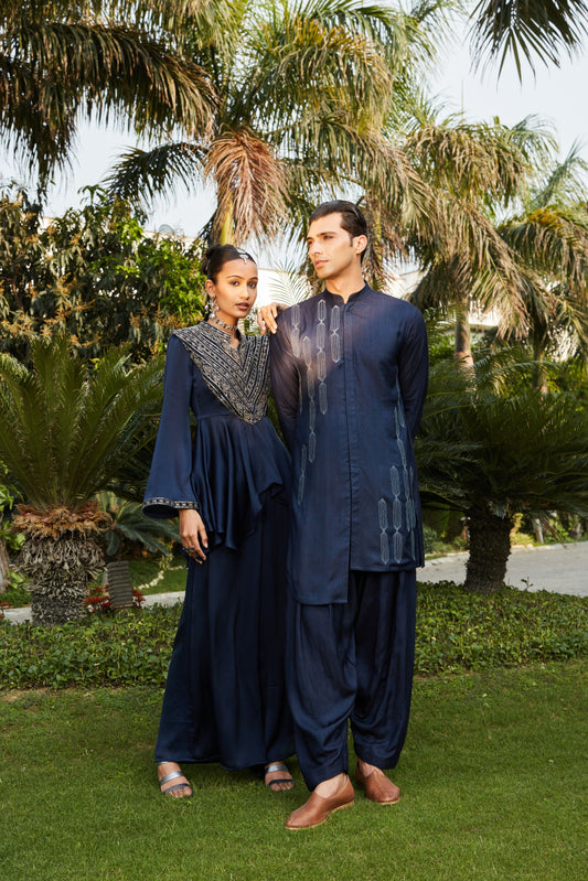 Zahrah & Amin- Navy Blue Sets-0