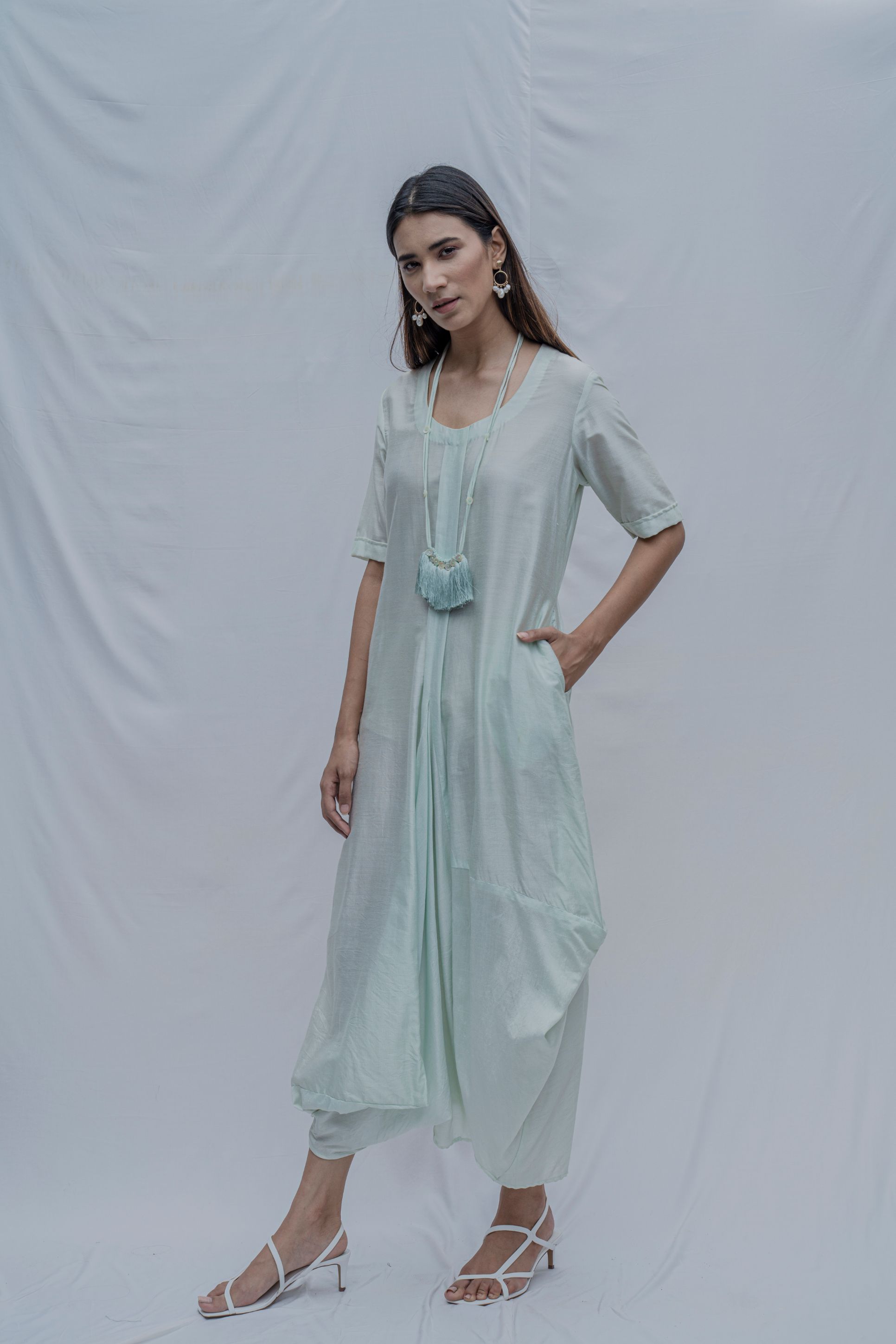 Mint Green Dress cum Jumpsuit-1