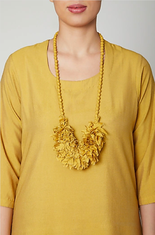 Bella- Mustard Indo-Western Cowl Dress-2