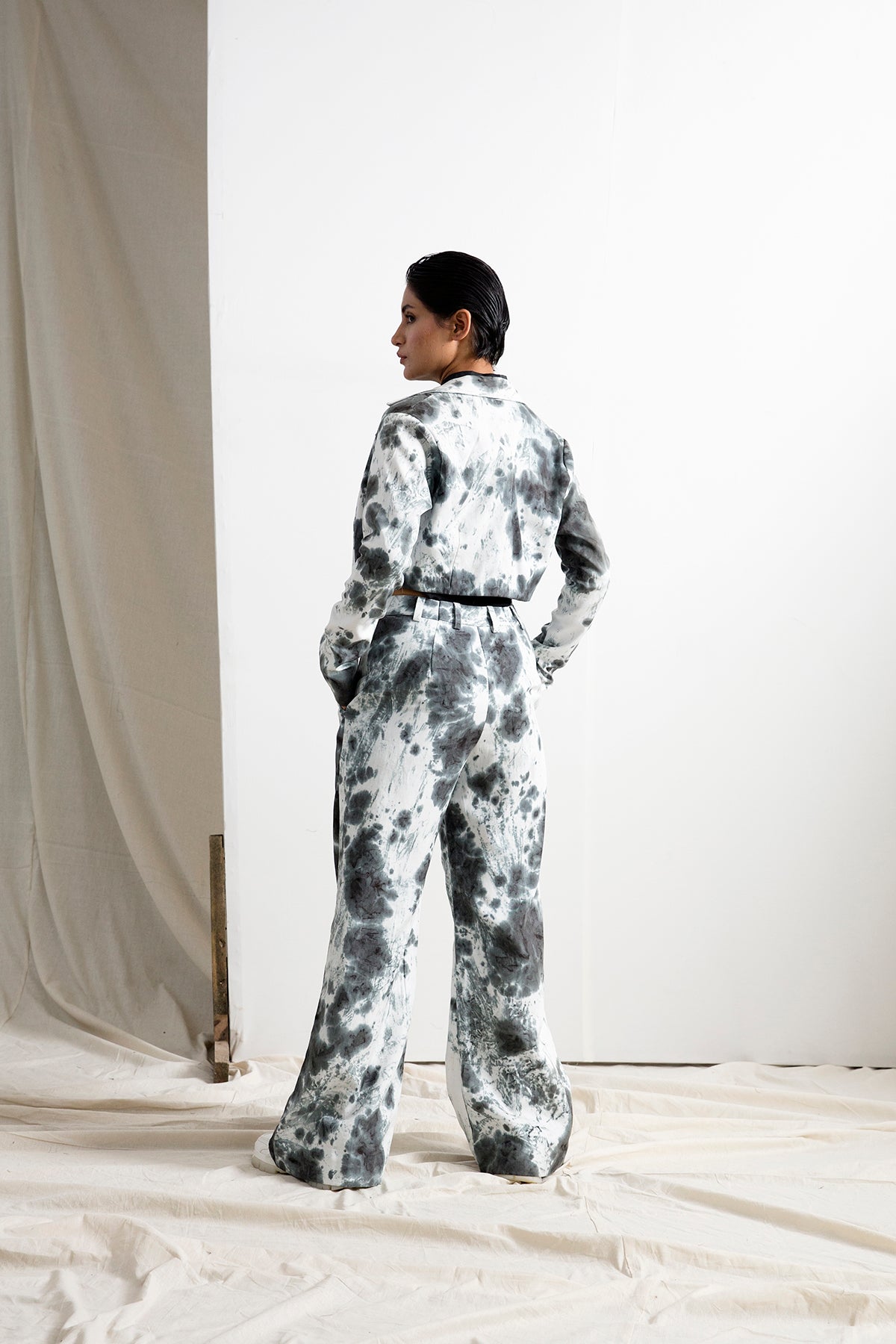 Rosa - Tie & Dye Co-ord Crop Jacket  & pant Set-1