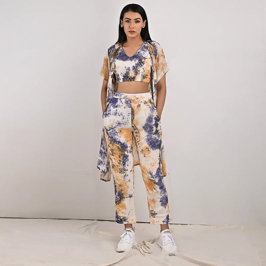 PENELOPE - TIE & DYE CO-ORD CROP TOP & STRAIGHT PANT-0